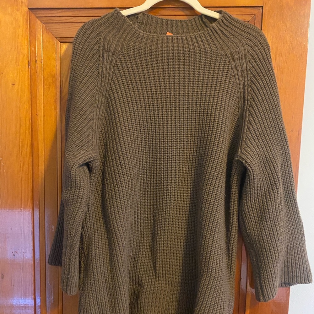 Elizabeth Suzann Olive Green Ribbed Turtleneck Sweater